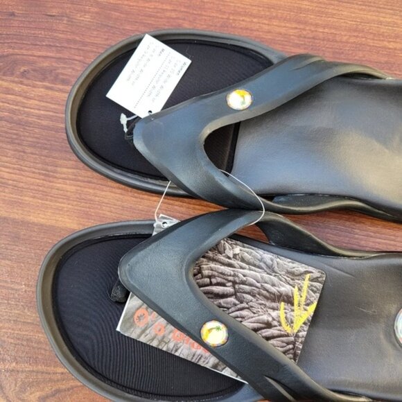 Hawaiian Jellys Ultra Comfort O'o Black Lava  Unisex Flip Flop Sandal Sz… - Picture 7 of 16